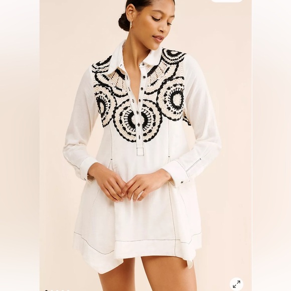 Free People Mirage Crochet Embroidered Boho Mini Dress | $248 Retail | Size S - Picture 1 of 6